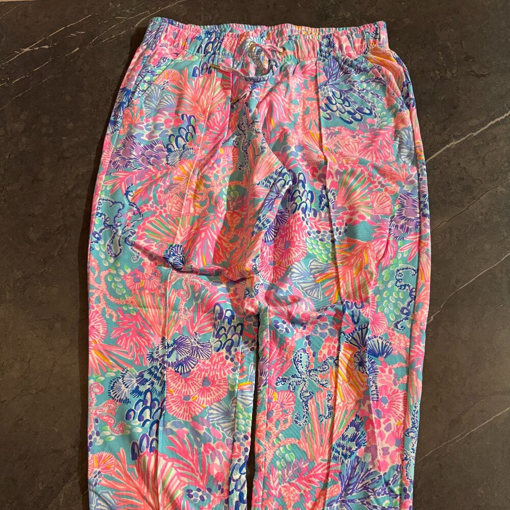 Lilly Pulitzer Women's Emora Knit Pants Splendor In the Sand Size M